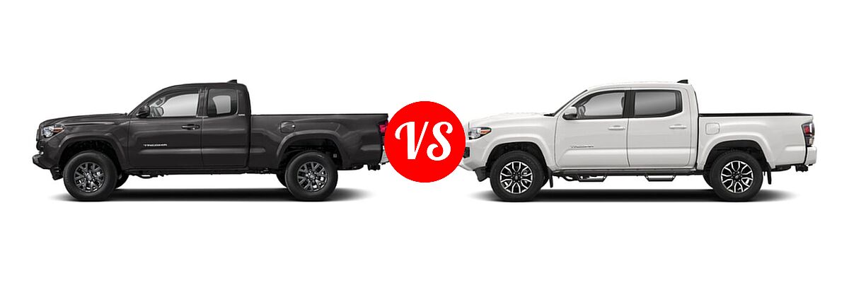 2021 Toyota Tacoma 2WD Pickup SR5 / TRD Sport vs. 2022 Toyota Tacoma Pickup TRD Sport - Side Comparison