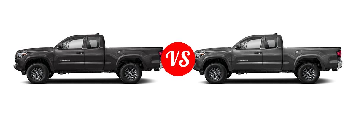 2021 Toyota Tacoma 2WD Pickup SR5 / TRD Sport vs. 2022 Toyota Tacoma Pickup SR / SR5 / TRD Sport - Side Comparison