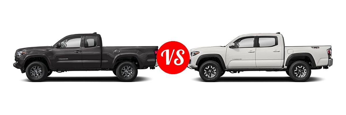2021 Toyota Tacoma 2WD Pickup SR5 / TRD Sport vs. 2022 Toyota Tacoma Pickup TRD Off Road - Side Comparison