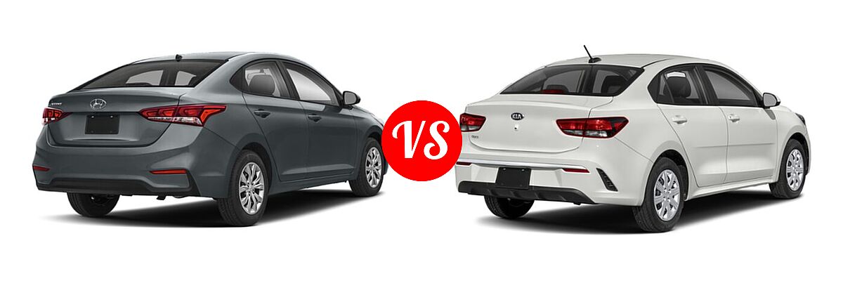 2021 Hyundai Accent Sedan SE vs. 2021 Kia Rio Sedan LX - Rear Right Comparison