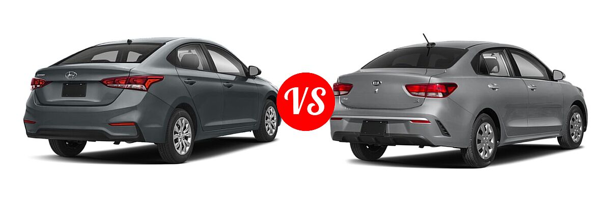 2021 Hyundai Accent Sedan SE vs. 2021 Kia Rio Sedan S - Rear Right Comparison