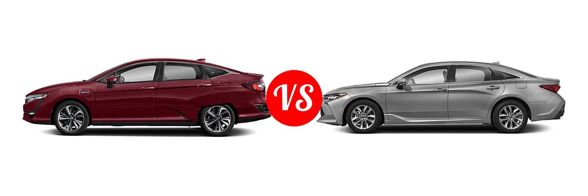 2021 Honda Clarity Sedan PHEV Touring vs. 2021 Toyota Avalon Sedan XLE - Side Comparison