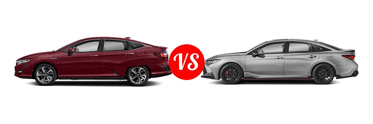 2021 Honda Clarity Sedan PHEV Touring vs. 2021 Toyota Avalon Sedan TRD - Side Comparison