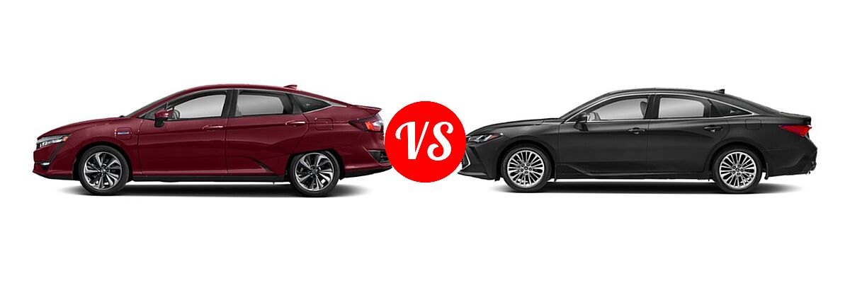 2021 Honda Clarity Sedan PHEV Touring vs. 2021 Toyota Avalon Sedan Limited - Side Comparison