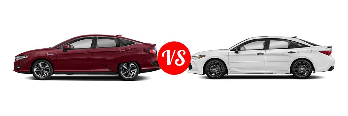 2021 Honda Clarity Sedan PHEV Touring vs. 2021 Toyota Avalon Sedan XSE Nightshade - Side Comparison