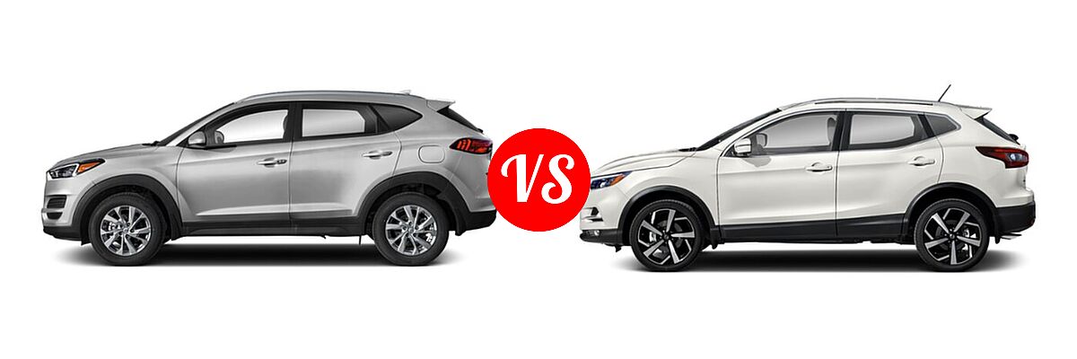 2021 Hyundai Tucson SUV SE / Value vs. 2021 Nissan Rogue Sport SUV SL - Side Comparison