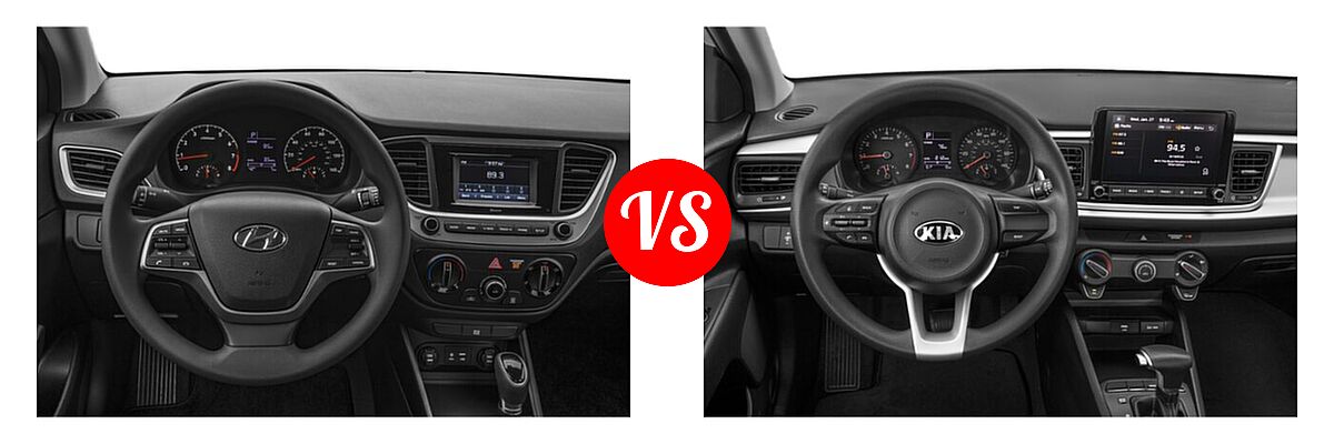 2021 Hyundai Accent Sedan SE vs. 2021 Kia Rio Sedan LX - Dashboard Comparison