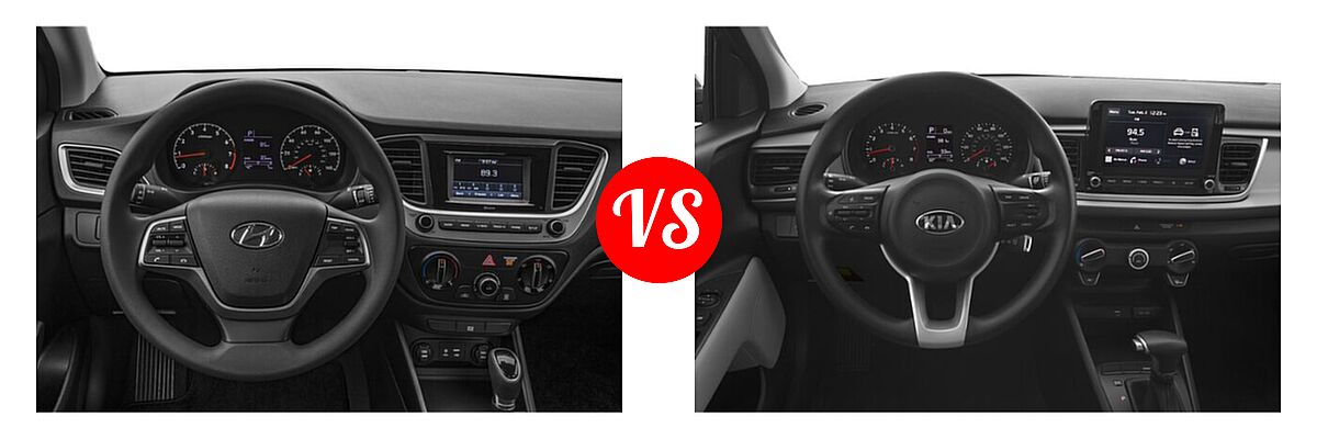 2021 Hyundai Accent Sedan SE vs. 2021 Kia Rio Sedan S - Dashboard Comparison
