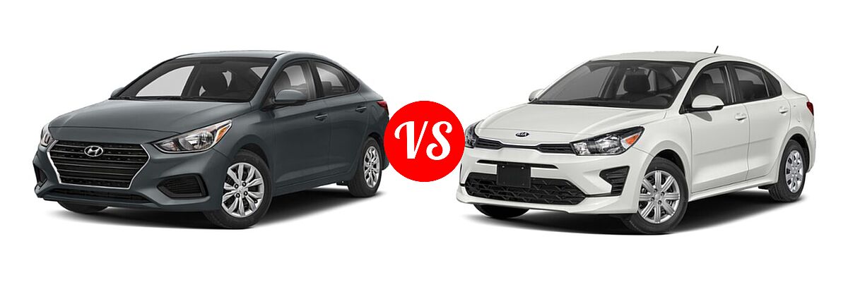 2021 Hyundai Accent Sedan SE vs. 2021 Kia Rio Sedan LX - Front Left Comparison