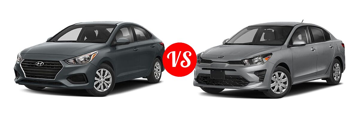 2021 Hyundai Accent Sedan SE vs. 2021 Kia Rio Sedan S - Front Left Comparison