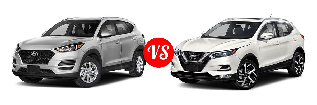 2021 Hyundai Tucson SUV SE / Value vs. 2021 Nissan Rogue Sport SUV SL - Front Left Comparison