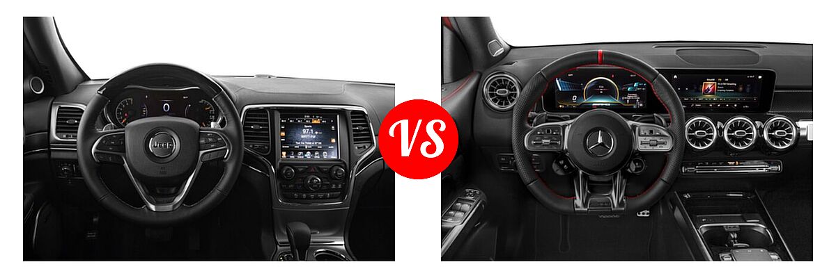 2021 Jeep Grand Cherokee SUV High Altitude / Overland vs. 2021 Mercedes-Benz GLB-Class 35 AMG SUV AMG GLB 35 - Dashboard Comparison