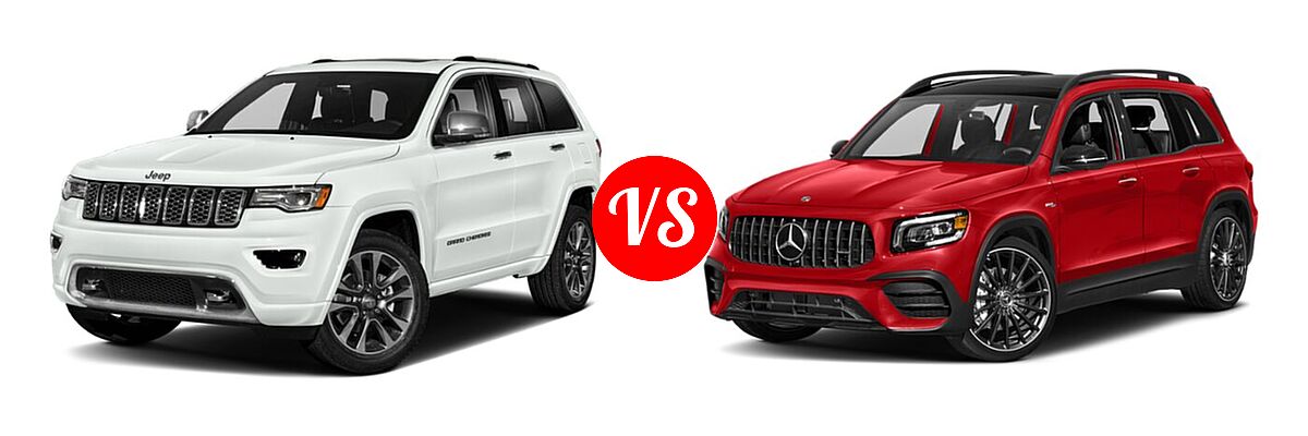 2021 Jeep Grand Cherokee SUV High Altitude / Overland vs. 2021 Mercedes-Benz GLB-Class 35 AMG SUV AMG GLB 35 - Front Left Comparison