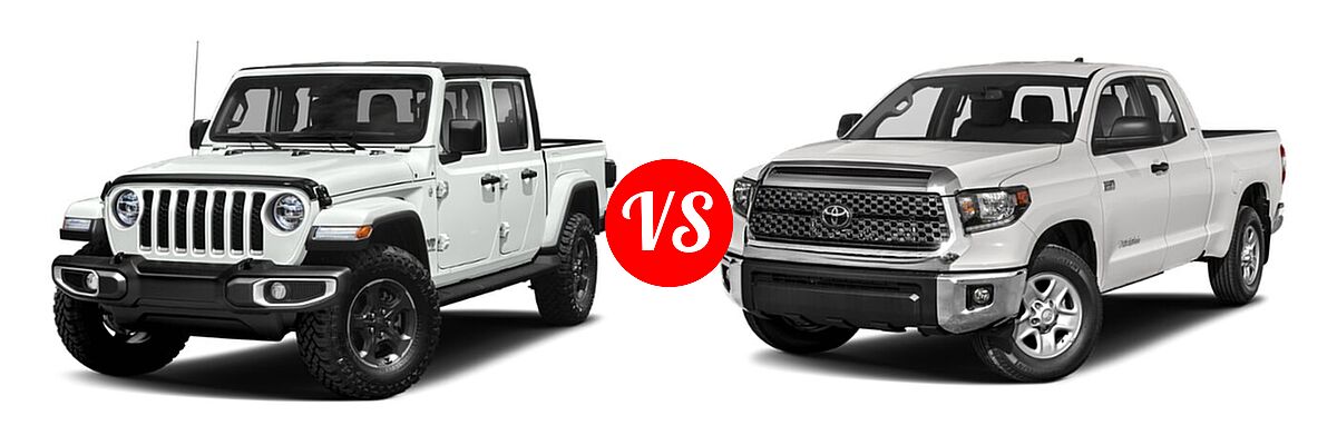 2021 Jeep Gladiator Pickup High Altitude / Overland vs. 2021 Toyota Tundra 2WD Pickup Limited - Front Left Comparison
