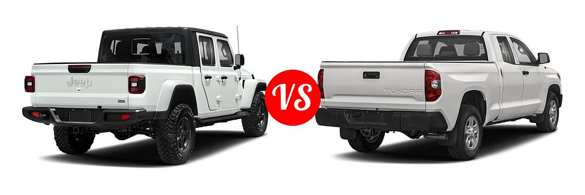 2021 Jeep Gladiator Pickup High Altitude / Overland vs. 2021 Toyota Tundra 2WD Pickup SR - Rear Right Comparison