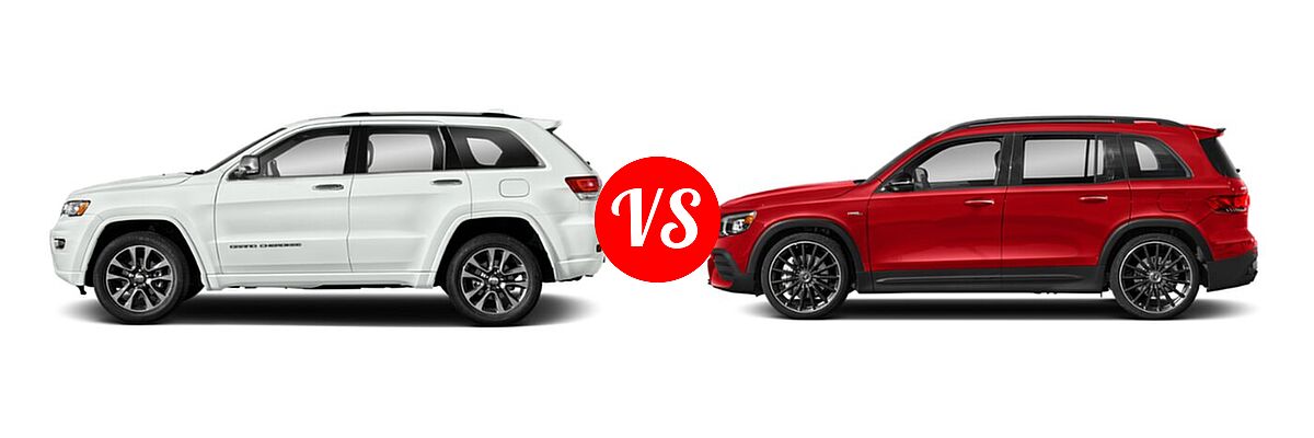 2021 Jeep Grand Cherokee SUV High Altitude / Overland vs. 2021 Mercedes-Benz GLB-Class 35 AMG SUV AMG GLB 35 - Side Comparison