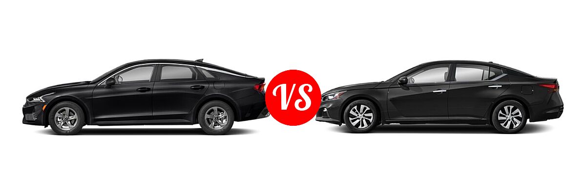 2021 Kia K5 Sedan GT / LX / LXS vs. 2021 Nissan Altima Sedan 2.5 S - Side Comparison