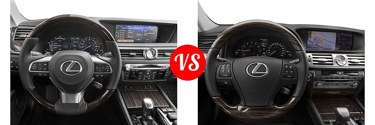2017 Lexus GS 450h Sedan GS 450h vs. 2017 Lexus LS 460 Sedan LS 460 / LS 460 L - Dashboard Comparison