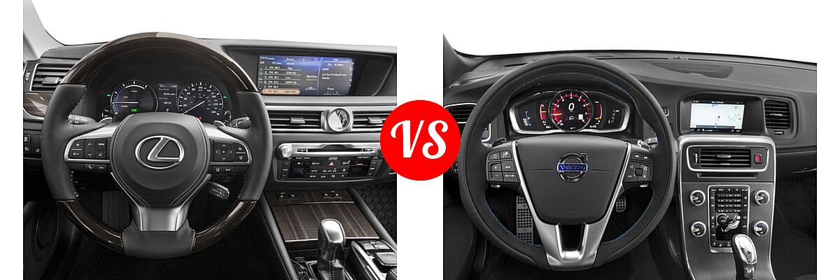 2017 Lexus GS 450h Sedan GS 450h vs. 2017 Volvo S60 T6 Polestar Sedan Polestar - Dashboard Comparison