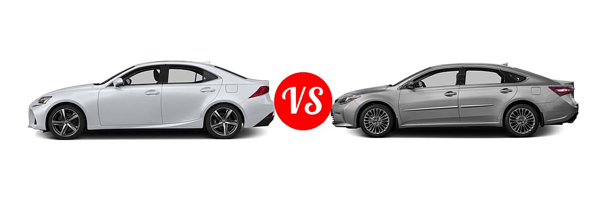 2017 Lexus IS 200t Sedan IS 350 vs. 2017 Toyota Avalon Sedan Limited - Side Comparison