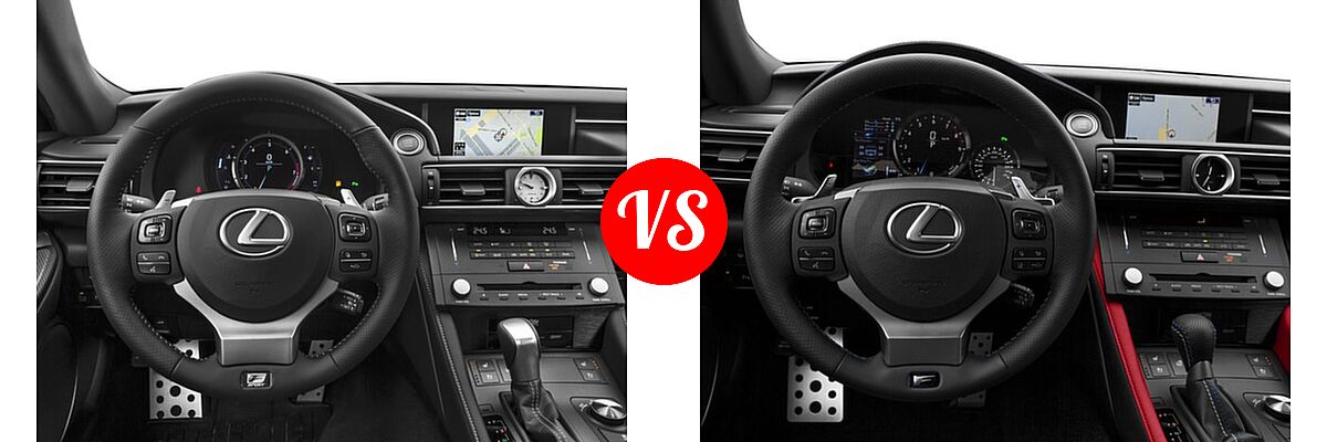 2017 Lexus RC 350 Coupe RC 350 vs. 2017 Lexus RC F Coupe RWD - Dashboard Comparison