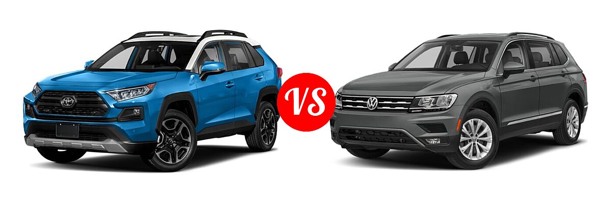 2020 Toyota RAV4 SUV Adventure vs. 2020 Volkswagen Tiguan SUV S / SE / SEL - Front Left Comparison
