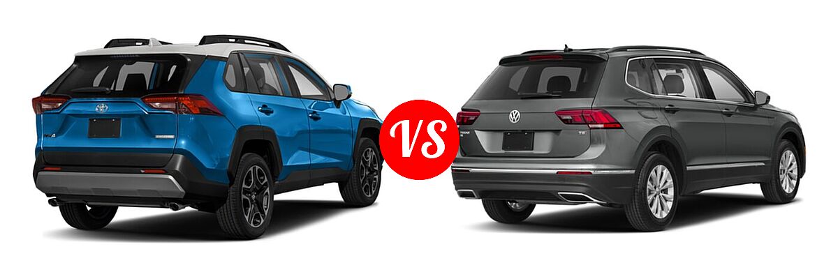 2020 Toyota RAV4 SUV Adventure vs. 2020 Volkswagen Tiguan SUV S / SE / SEL - Rear Right Comparison