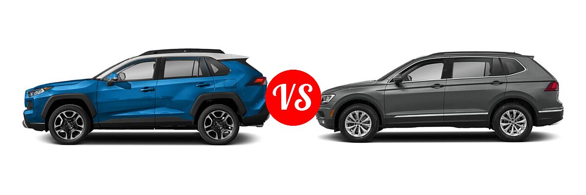 2020 Toyota RAV4 SUV Adventure vs. 2020 Volkswagen Tiguan SUV S / SE / SEL - Side Comparison