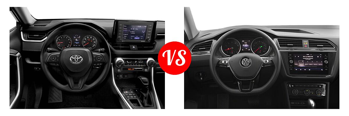 2020 Toyota RAV4 SUV LE vs. 2020 Volkswagen Tiguan SUV S / SE / SEL - Dashboard Comparison