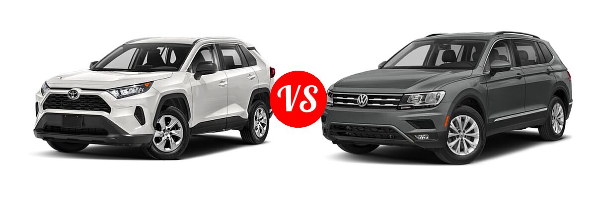 2020 Toyota RAV4 SUV LE vs. 2020 Volkswagen Tiguan SUV SE R-Line Black / SEL Premium R-Line - Front Left Comparison