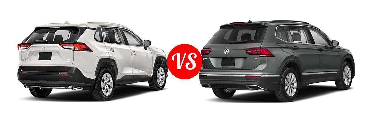 2020 Toyota RAV4 SUV LE vs. 2020 Volkswagen Tiguan SUV S / SE / SEL - Rear Right Comparison