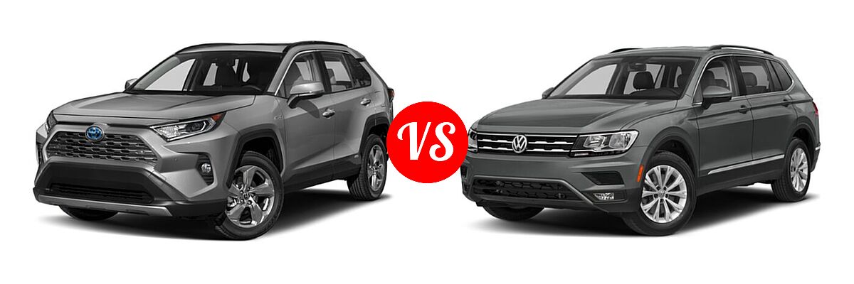 2020 Toyota RAV4 Hybrid SUV Hybrid Limited vs. 2020 Volkswagen Tiguan SUV S / SE / SEL - Front Left Comparison