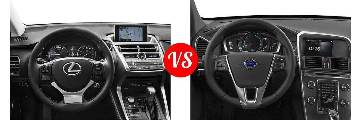 2017 Lexus NX 300h SUV NX 300h vs. 2017 Volvo XC60 SUV Dynamic / Inscription - Dashboard Comparison