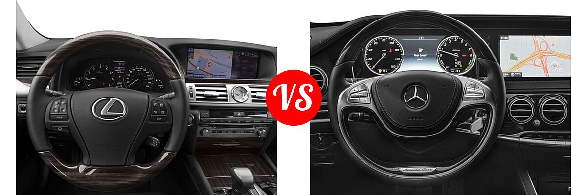 2017 Lexus LS 460 Sedan LS 460 / LS 460 L vs. 2017 Mercedes-Benz S-Class Sedan Hybrid S 550e Plug-In Hybrid - Dashboard Comparison