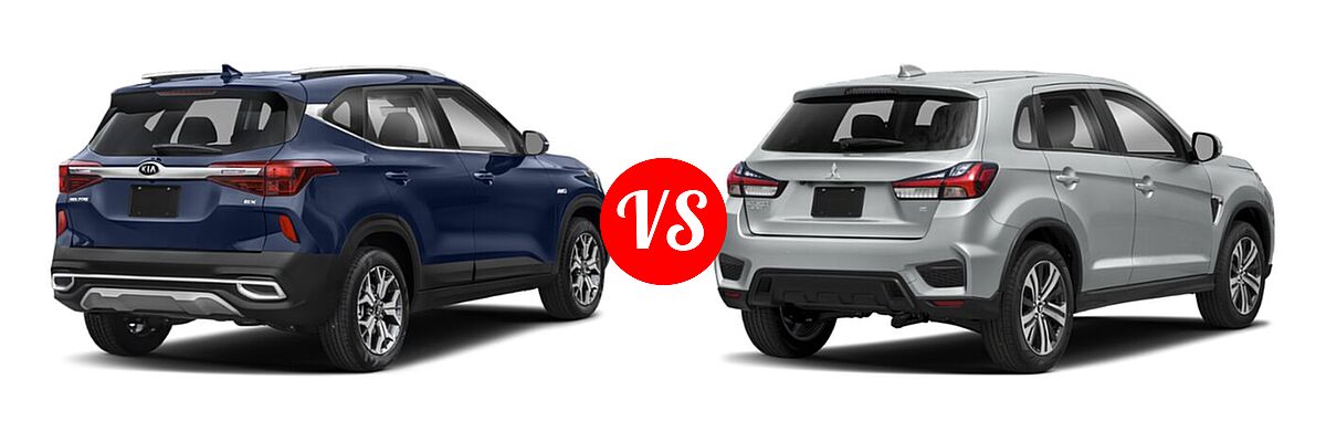 2021 Kia Seltos SUV EX / S vs. 2021 Mitsubishi Outlander Sport SUV GT / SE - Rear Right Comparison