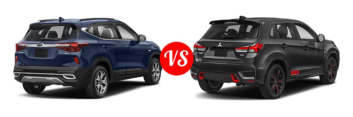 2021 Kia Seltos SUV EX / S vs. 2021 Mitsubishi Outlander Sport SUV BE - Rear Right Comparison