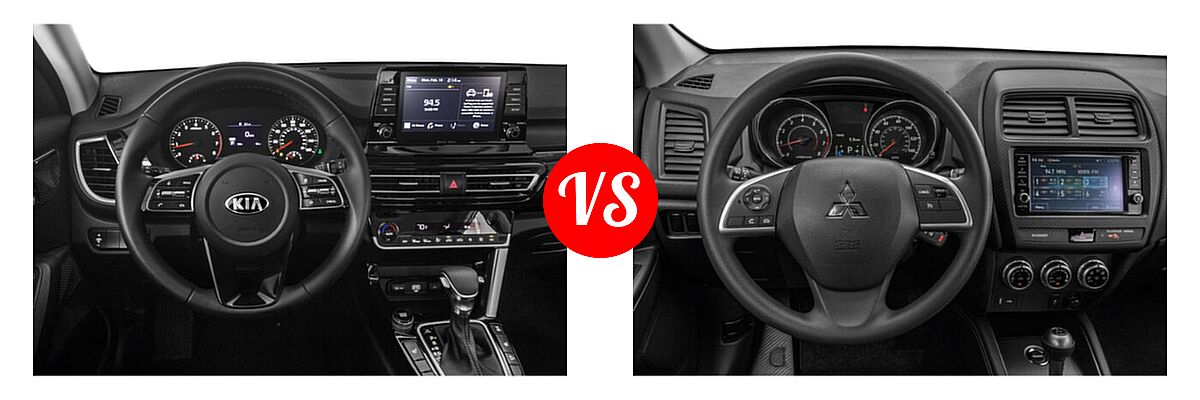 2021 Kia Seltos SUV EX / S vs. 2021 Mitsubishi Outlander Sport SUV ES / LE - Dashboard Comparison