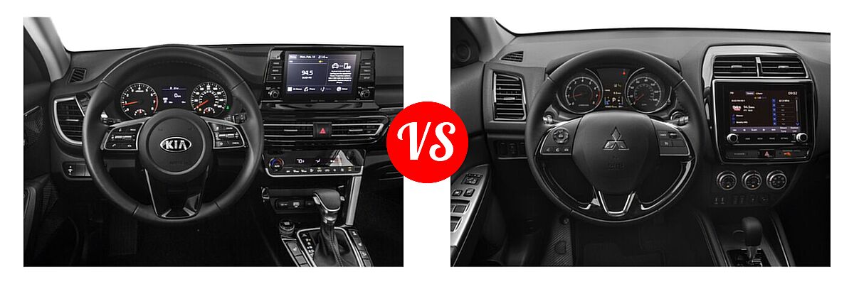 2021 Kia Seltos SUV EX / S vs. 2021 Mitsubishi Outlander Sport SUV GT / SE - Dashboard Comparison
