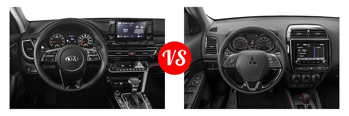2021 Kia Seltos SUV EX / S vs. 2021 Mitsubishi Outlander Sport SUV BE - Dashboard Comparison