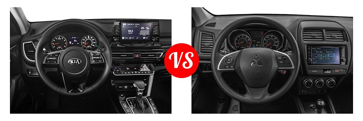 2021 Kia Seltos SUV EX / S vs. 2021 Mitsubishi Outlander Sport SUV S - Dashboard Comparison