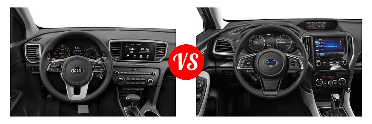 2021 Kia Sportage SUV EX / LX / S / SX Turbo vs. 2021 Subaru Forester SUV Limited - Dashboard Comparison