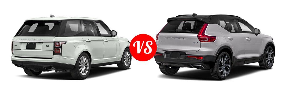 2021 Land Rover Range Rover SUV PHEV Autobiography / HSE vs. 2019 Volvo XC40 SUV R-Design - Rear Right Comparison