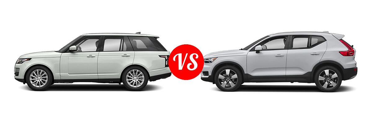 2021 Land Rover Range Rover SUV PHEV Autobiography / HSE vs. 2019 Volvo XC40 SUV Momentum / R-Design - Side Comparison