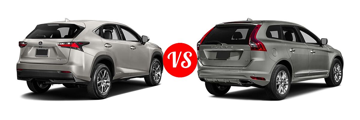 2017 Lexus NX 300h SUV NX 300h vs. 2017 Volvo XC60 SUV Dynamic / Inscription - Rear Right Comparison