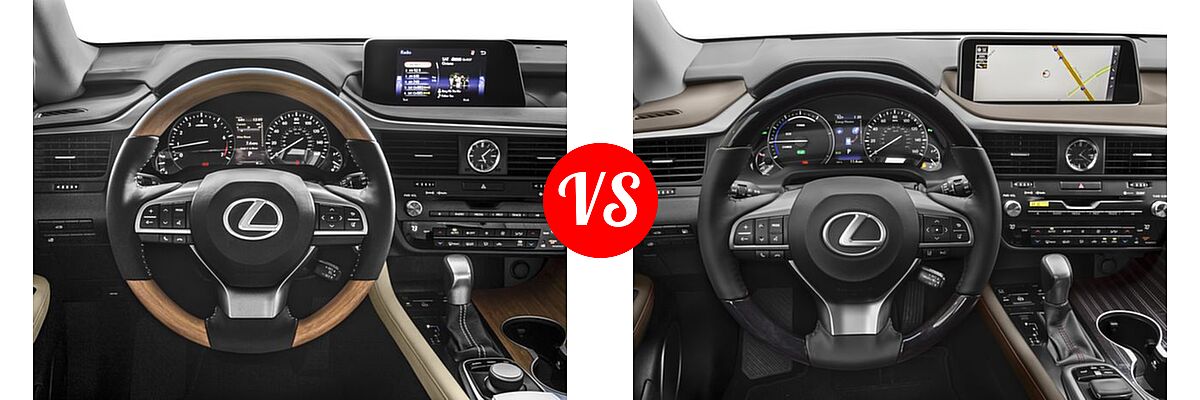 2017 Lexus RX 350 SUV RX 350 vs. 2017 Lexus RX 450h SUV RX 450h - Dashboard Comparison