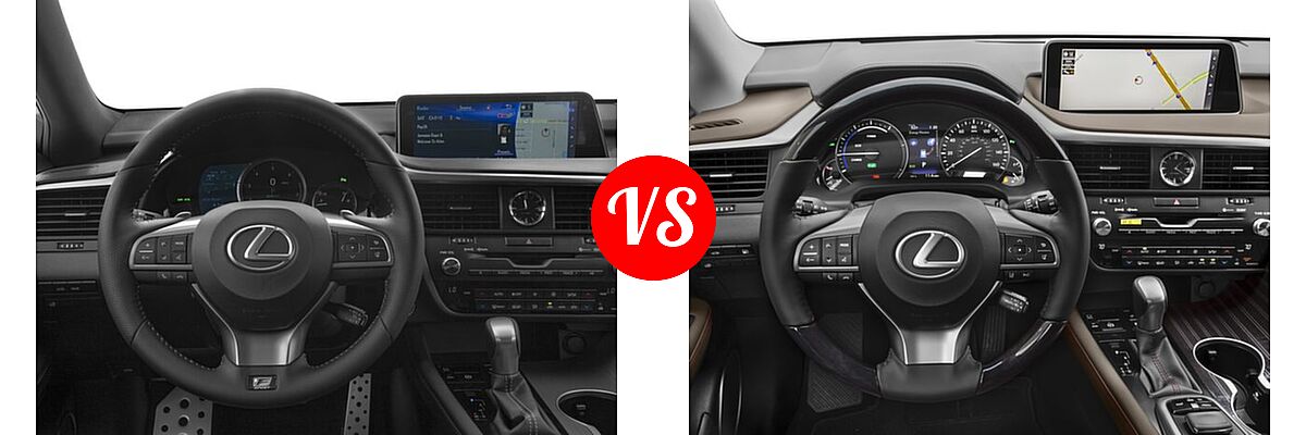 2017 Lexus RX 350 SUV RX 350 F Sport vs. 2017 Lexus RX 450h SUV RX 450h - Dashboard Comparison