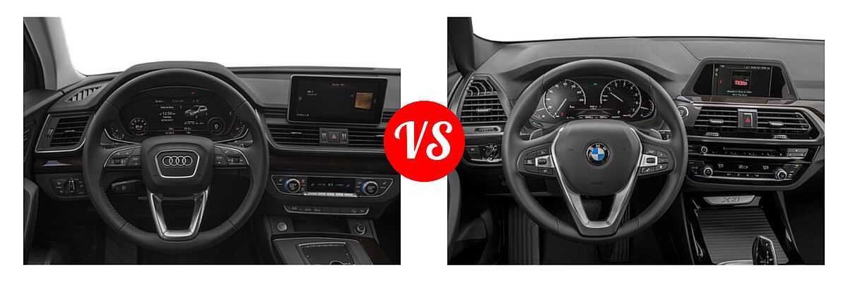 2020 Audi Q5 SUV Premium / Premium Plus / Prestige vs. 2019 BMW X3 SUV sDrive30i / xDrive30i - Dashboard Comparison