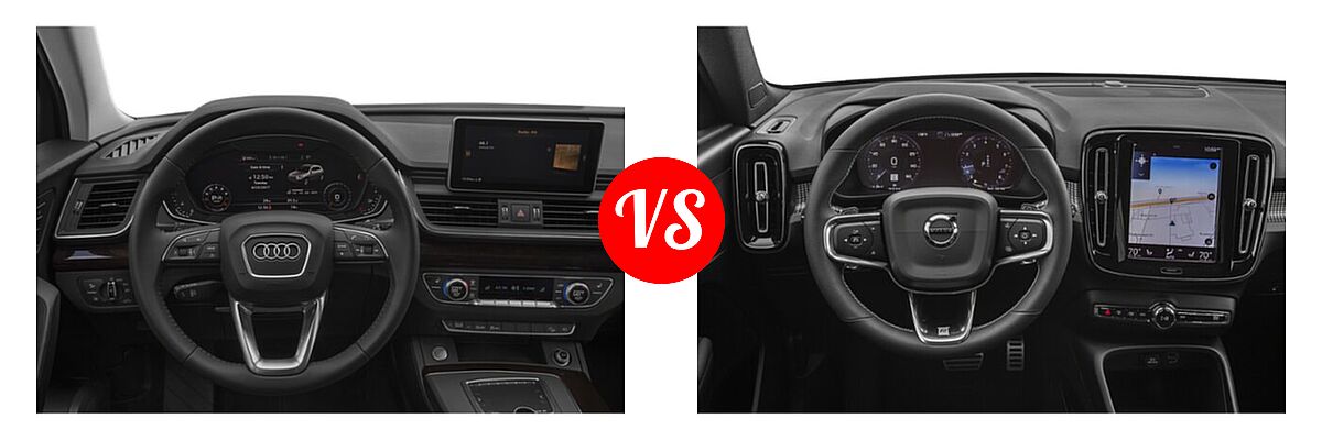 2020 Audi Q5 SUV Premium / Premium Plus / Prestige vs. 2019 Volvo XC40 SUV R-Design - Dashboard Comparison