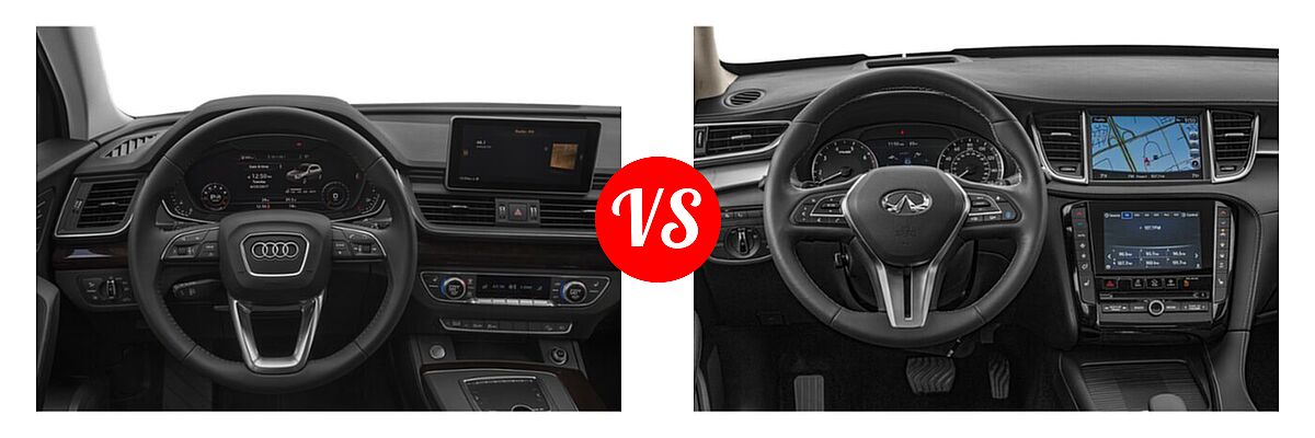 2020 Audi Q5 SUV Premium / Premium Plus / Prestige vs. 2019 Infiniti QX50 SUV ESSENTIAL / LUXE / PURE - Dashboard Comparison