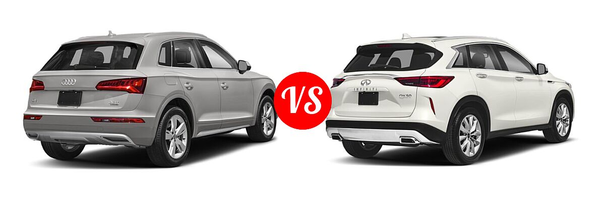 2020 Audi Q5 SUV Premium / Premium Plus / Prestige vs. 2019 Infiniti QX50 SUV ESSENTIAL / LUXE / PURE - Rear Right Comparison